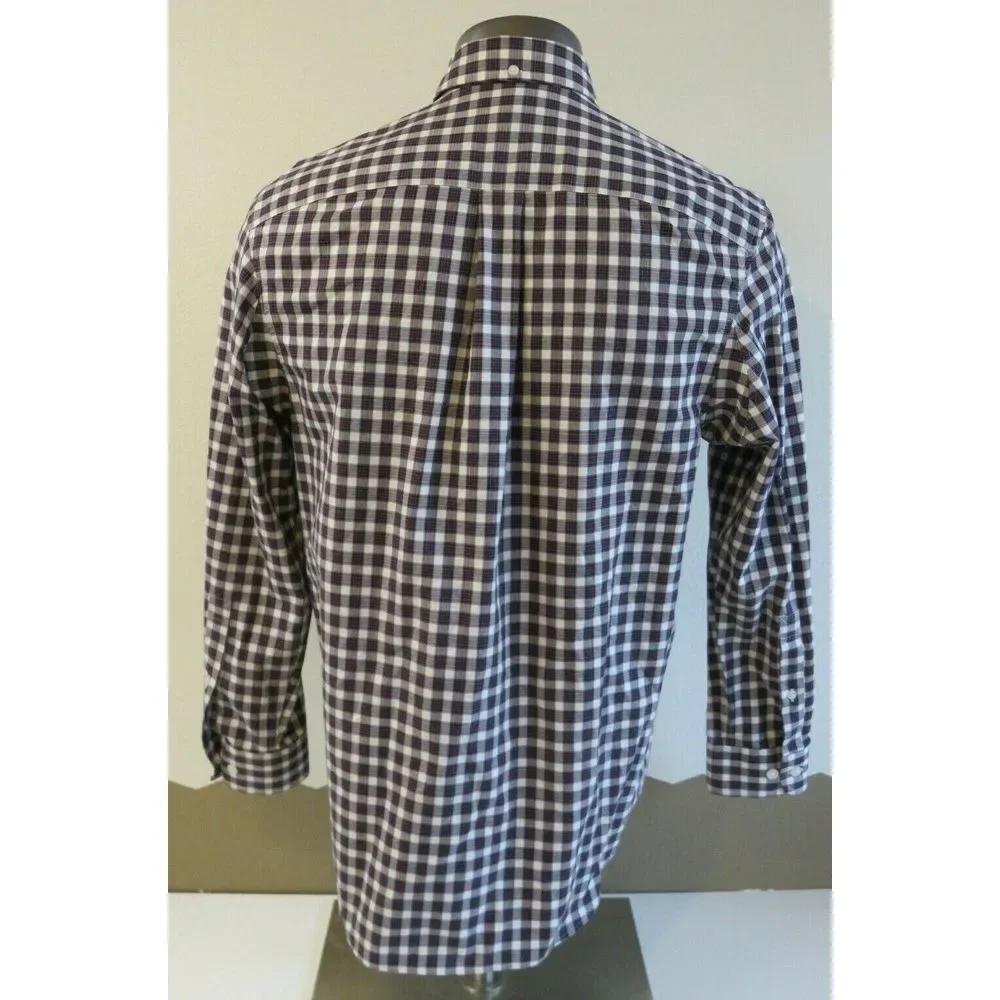 Mens Duluth Trading Long Sleeve Button Front Plaid Shirt Size M Plaid Blue White